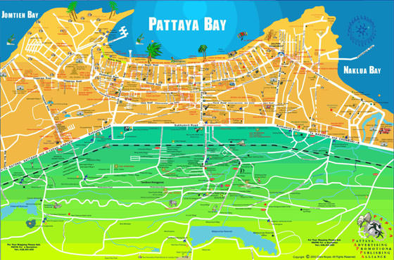 Gedetailleerde plattegrond van Pattaya