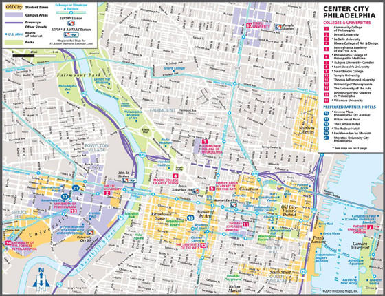 Detailed map of Philadelphia 2