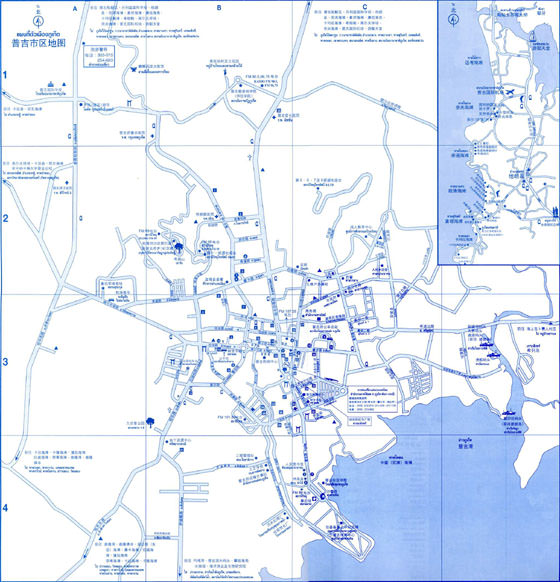Gedetailleerde plattegrond van Phuket