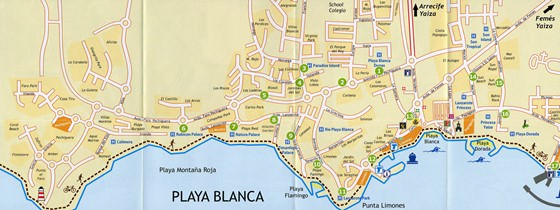 Detailed map of Playa Blanca 2