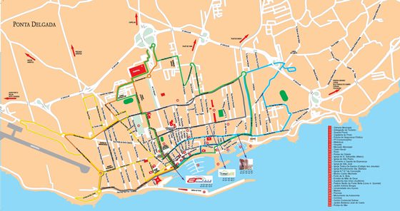 Large map of Ponta Delgada 1