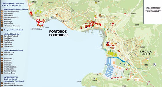Gedetailleerde plattegrond van Portoroz