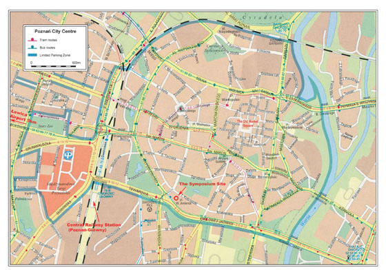 Gedetailleerde plattegrond van Poznan