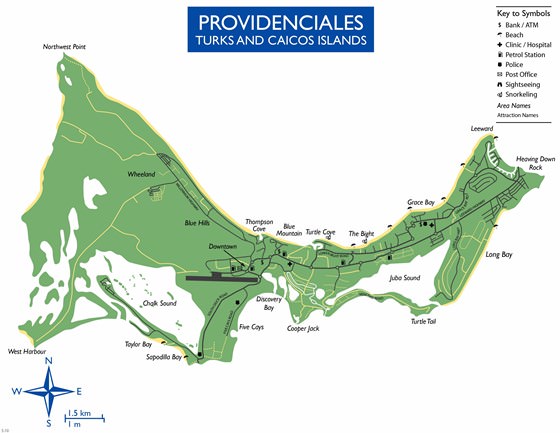 Detaillierte Karte von Providenciales Insel 2