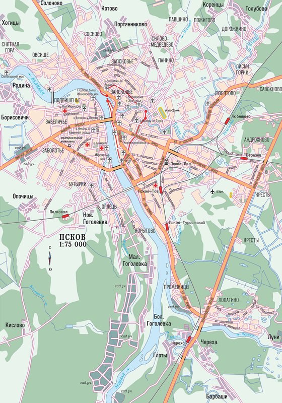 Large map of Pskov 1