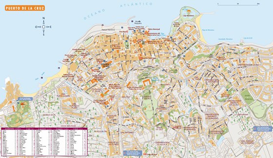 Gedetailleerde plattegrond van Puerto de la Cruz