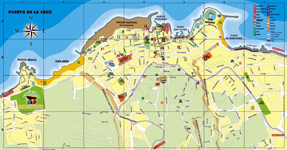 Hoge-resolutie kaart van Puerto de la Cruz