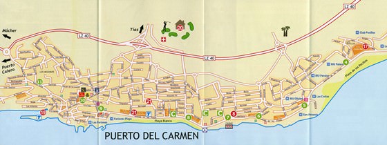 Подробная карта Пуэрто дель Кармен 2