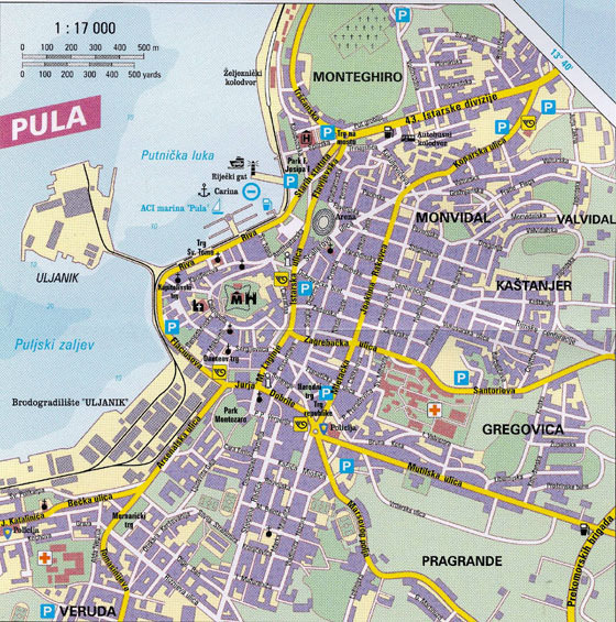 Детальная карта Пулы 1