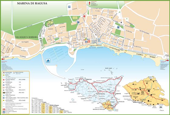 Detailed map of Ragusa 2