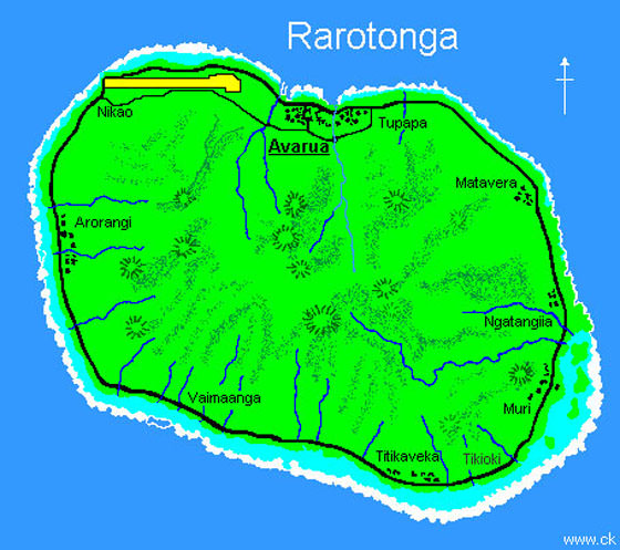 Detaillierte Karte von Rarotonga Insel 2