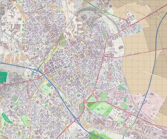 Gedetailleerde plattegrond van Reims