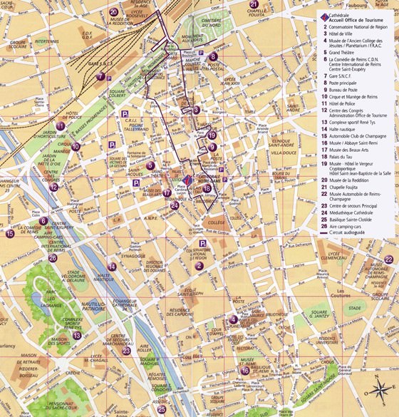 Mapa detallado de Reims 2