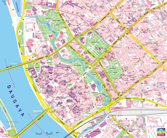 Gedetailleerde plattegrond van Riga