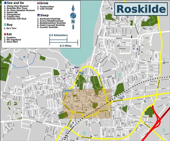 Детальная карта Роскильда 1