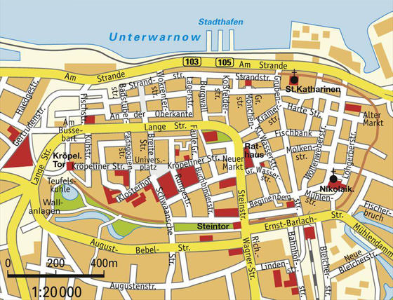 Detailed map of Rostock 2