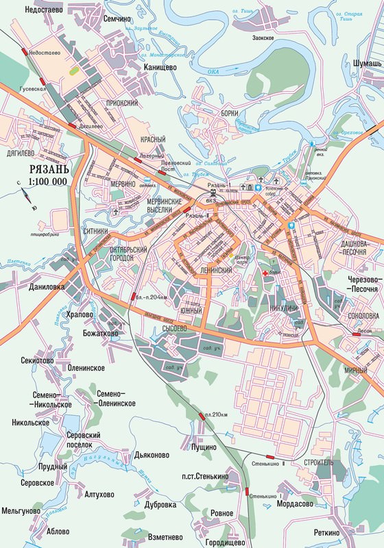 Detailed map of Ryazan 2