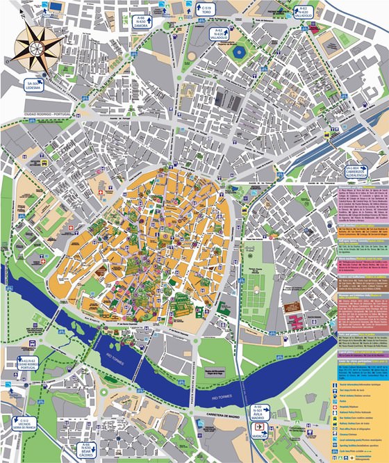 Gedetailleerde plattegrond van Salamanca