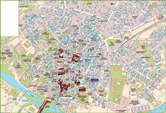 Gedetailleerde plattegrond van Salamanca