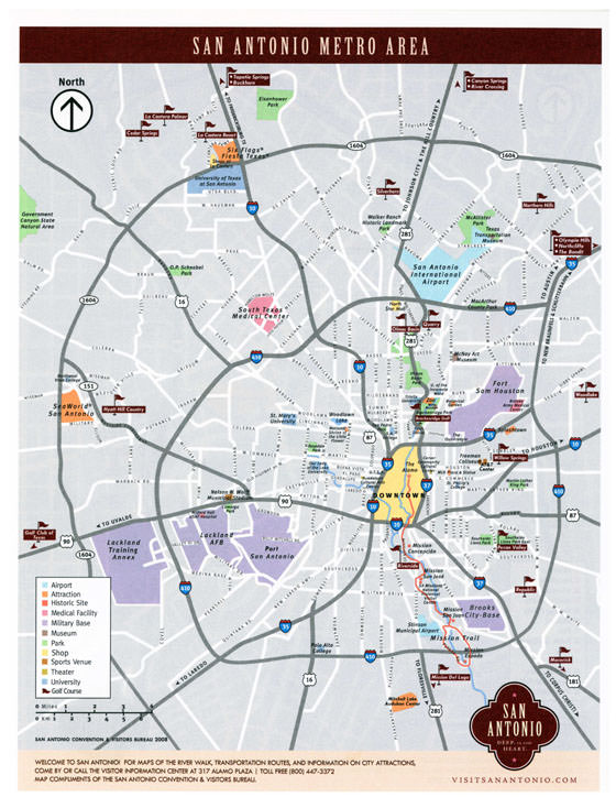 Large map of San Antonio 1