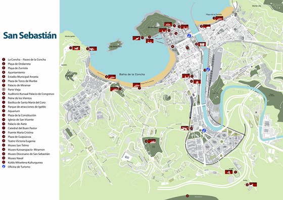 Große Karte von San Sebastian 1