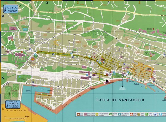 Gedetailleerde plattegrond van Santander