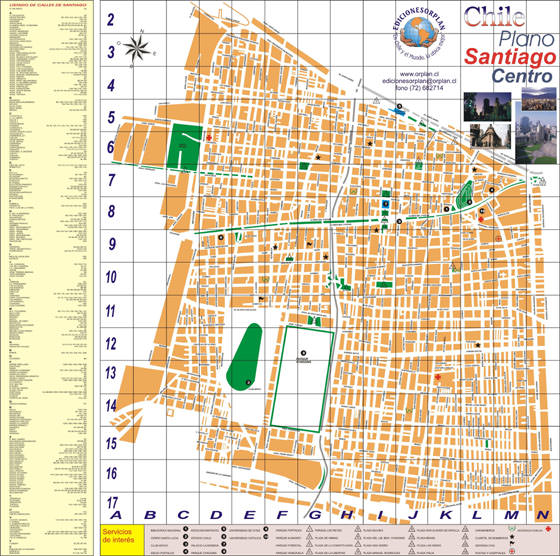 Stadtplan von Santiago