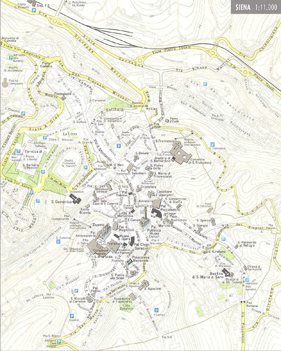 Детальная карта Сиены 1
