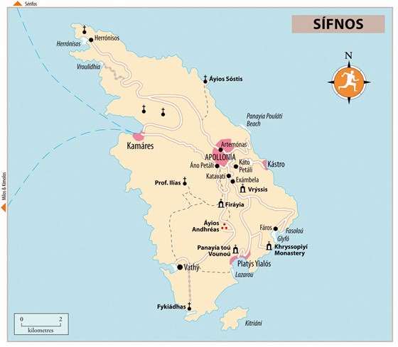 Large map of Sifnos Island 1