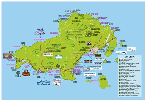 Детальная карта острова Скиатос 1