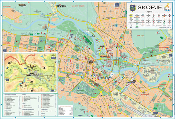 Gedetailleerde plattegrond van Skopje