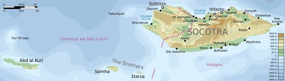 Детальная карта острова Сокотра 1