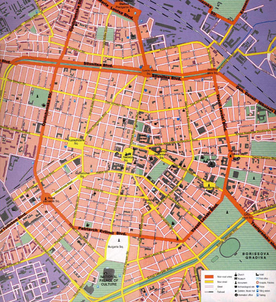 Hoge-resolutie kaart van Sofia