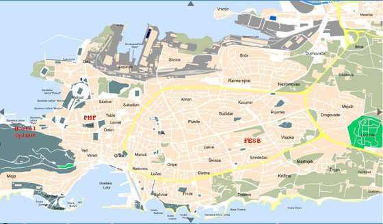 Mapa detallado de Split 2