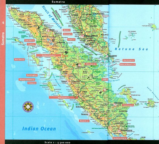 Детальная карта Суматры 1