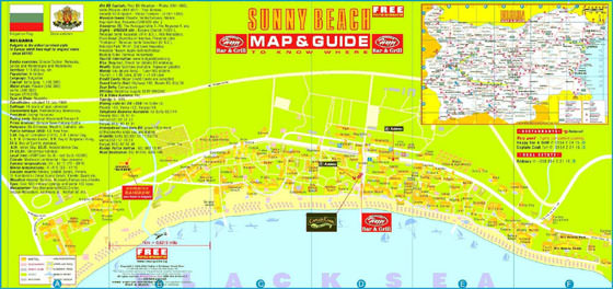 Detaillierte Karte von Sunny Beach 2