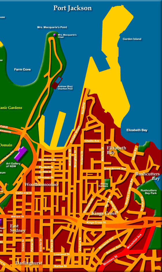 Подробная карта Сиднея 2