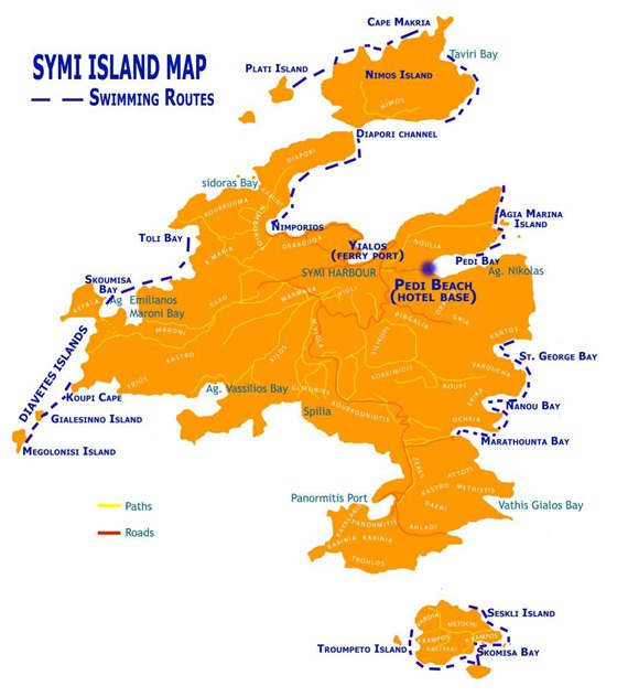 Подробная карта острова Сими 2