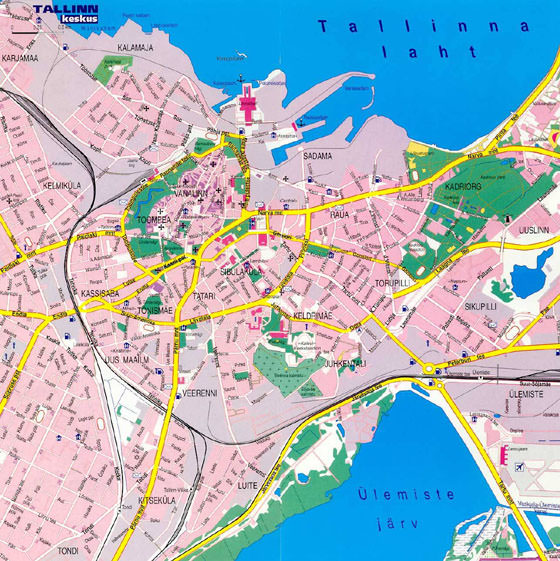 Hoge-resolutie kaart van Tallinn