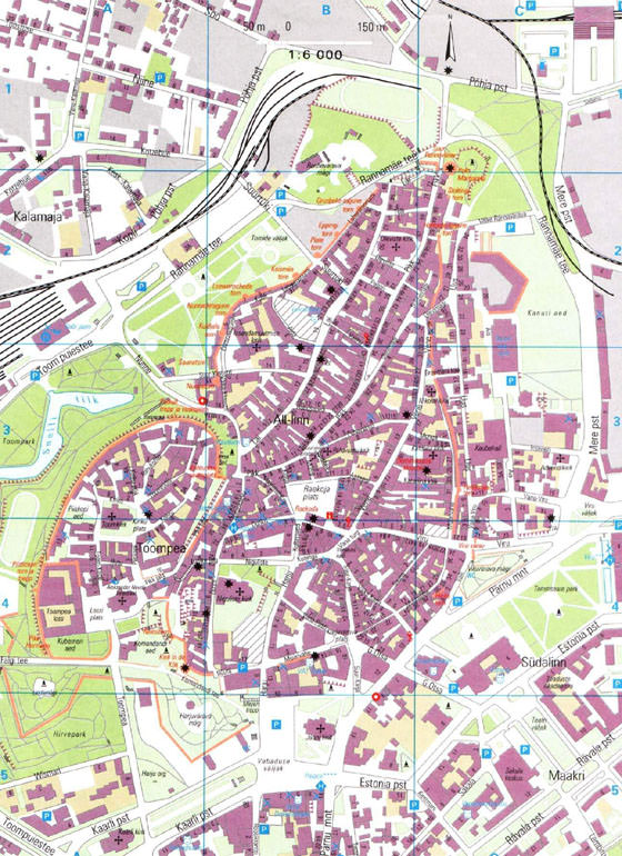 Gedetailleerde plattegrond van Tallinn