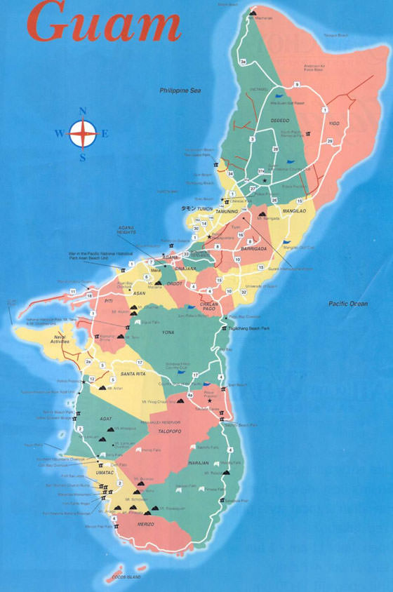 Подробная карта Гуама 2