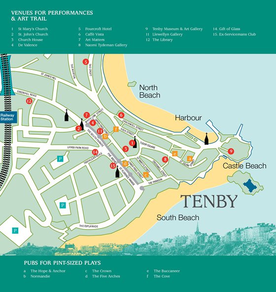 Детальная карта Тенби 1