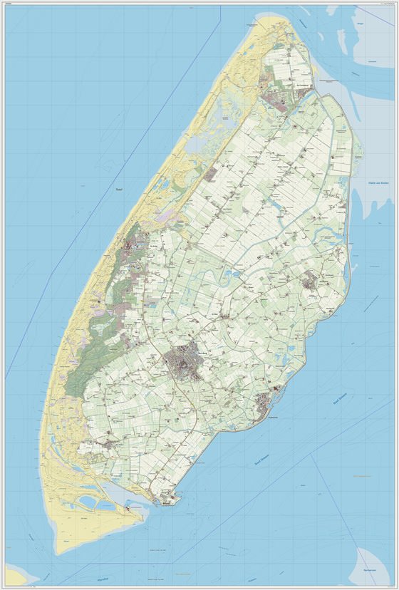 Детальная карта острова Тексел 1