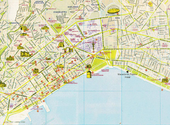Gedetailleerde plattegrond van Thessaloniki