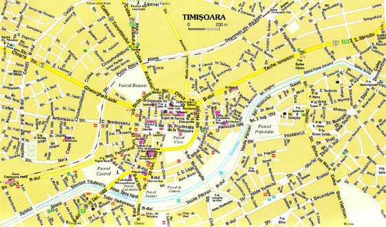Gedetailleerde plattegrond van Timisoara