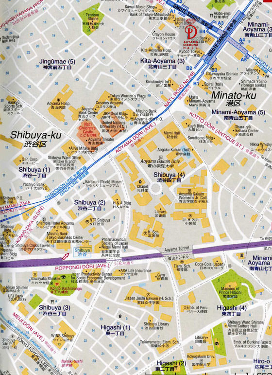 Detailed map of Tokyo 2