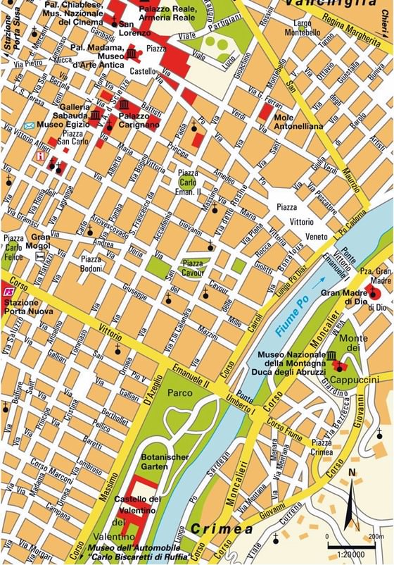 Gedetailleerde plattegrond van Turijn