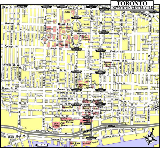 Hoge-resolutie kaart van Toronto