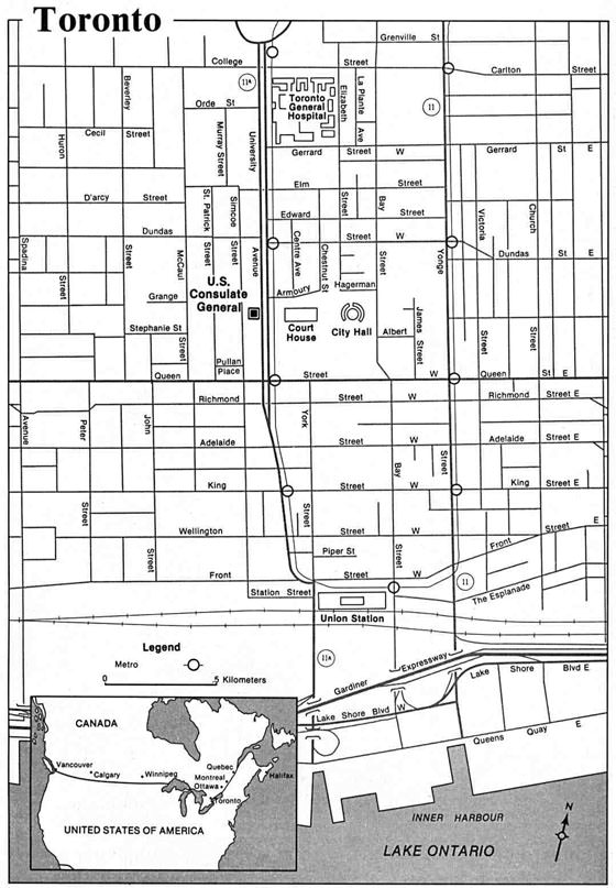 Gedetailleerde plattegrond van Toronto