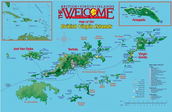 Große Karte von Tortola Insel 1